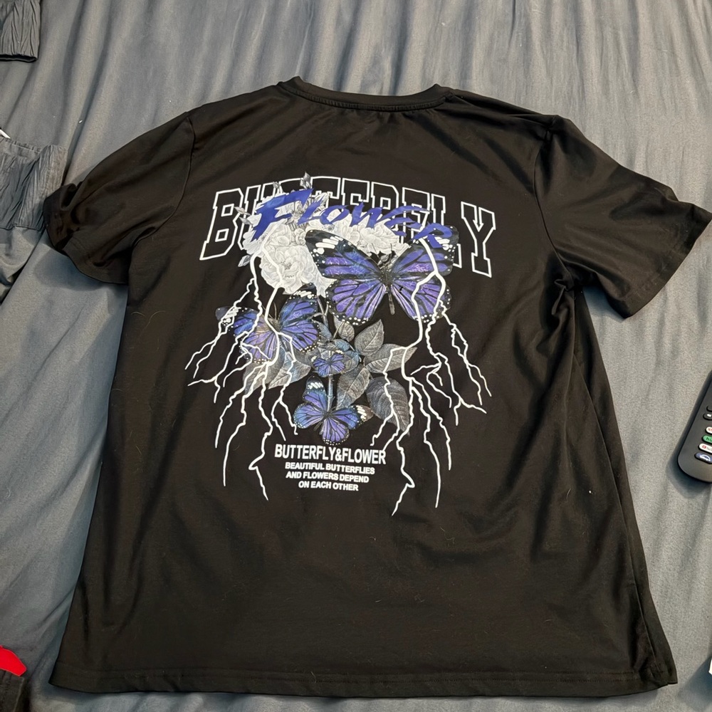 Black Butterfly Graphic T-Shirt